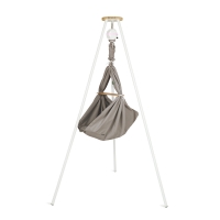 PAULI & CO Federwiegen Motor Pure-Set & Gestell Tripod SMART weiß - Natur Mausgrau