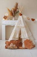 MOI MILI Tipi-Zelt BOHO-Style für Kinder mit Rüschen - Cremeweiß