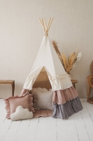 MOI MILI Tipi-Zelt POWDER FRILLS-Style für Kinder mit Rüschen - Cremeweiß