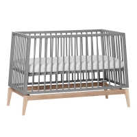 Leander Luna Babybett, 120x60 cm, Grau/Eiche