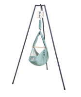 QOOKIE Swing Federwiege mit Motor Cube und Gestell anthrazit - mint