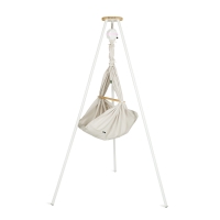 PAULI & CO Federwiegen Motor Pure-Set & Gestell Tripod SMART weiß - Natur Taupe