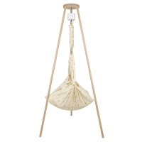 LOTTILI Komplettset Flower - Bio-Federwiege Baby mit Motor weiß & Holzgestell