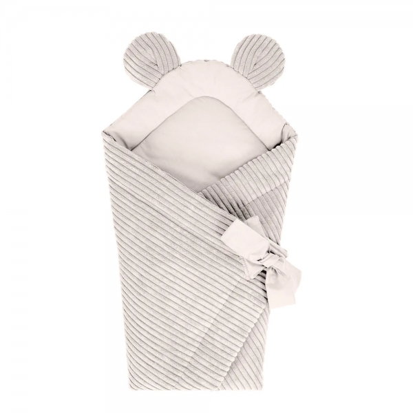 MeowBaby Einschlagdecke Cord zum Schlafen &amp; Kuscheln – Ästhetik ecru/beige