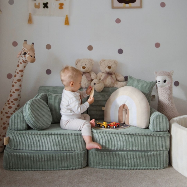 Design4Kids Mini Spielsofa Jewel Cord Plus - classic olive