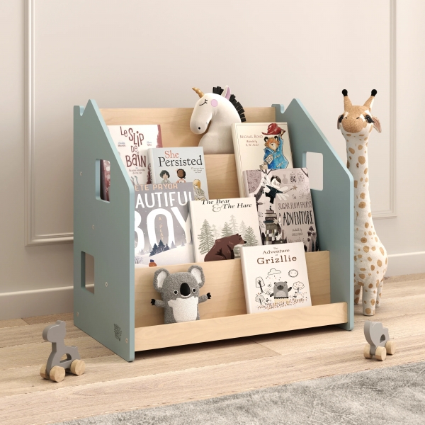 BusyKids Montessori Bücherregal für Kinder - blau