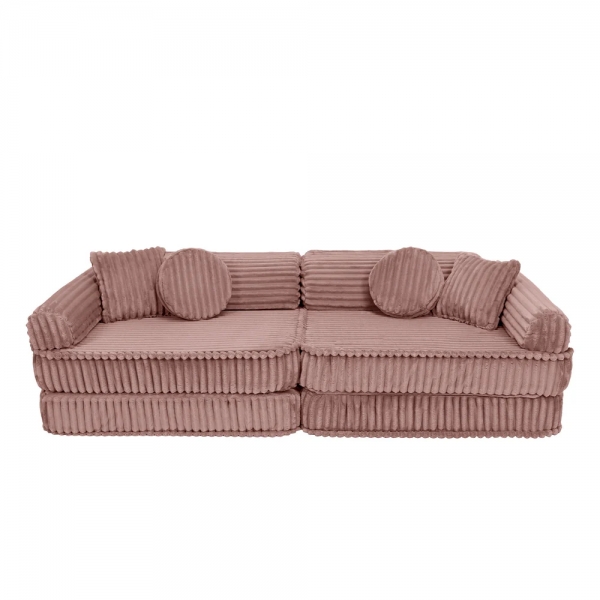 MeowBaby Spielsofa Churros Plüsch-Cord - Ruby Chocolate Pink