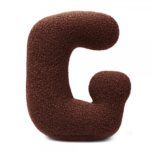 MeowBaby Buchstaben-Kissen Bearly G - chocolate