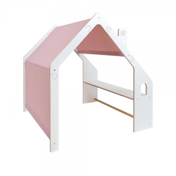 MeowBaby Spielhaus/Kaufladen weiss mit rosa Dach