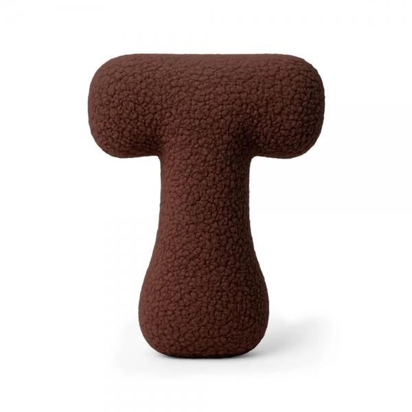 MeowBaby Buchstaben-Kissen Bearly T - chocolate