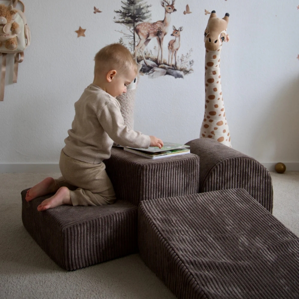 MeowBaby Schaumspielset Ästhetik Cord braun - 3 tlg. 90x45cm