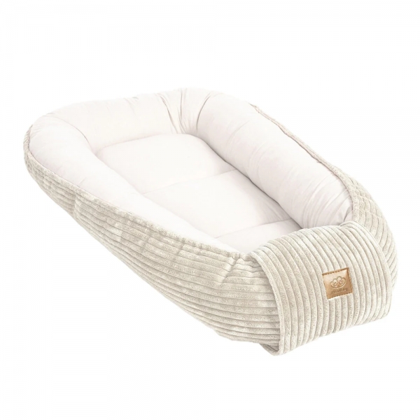MeowBaby Babynestchen Cord für Neugeborene - Ästhetik vanilla