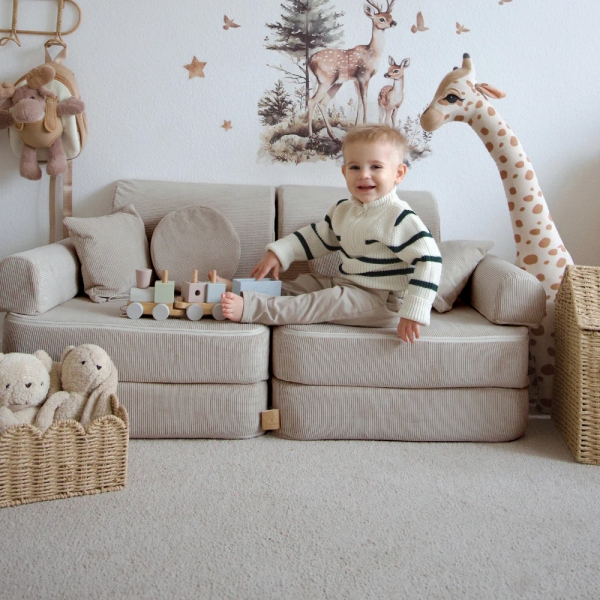 MeowBaby Spielsofa Mini Plus Cord Premium - beige