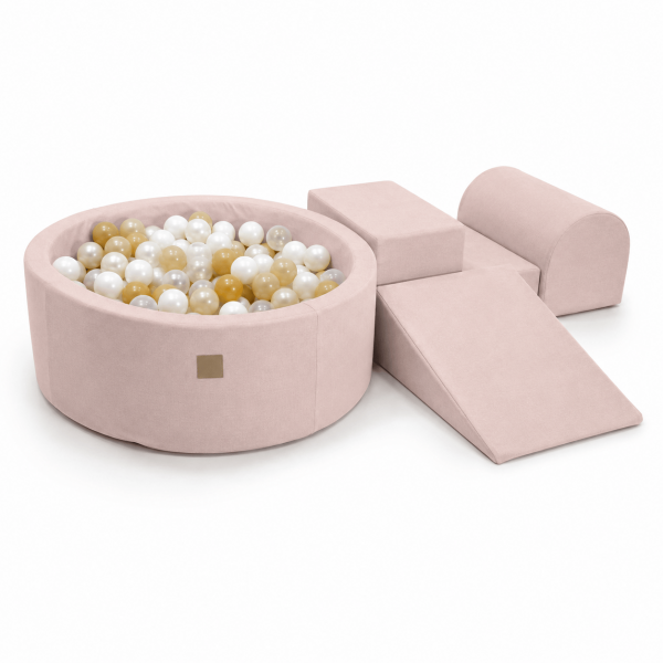 MeowBaby Schaumspielset Outzy mit Bällebad, 200 Bälle - eigene Farbauswahl - rosy dune pink