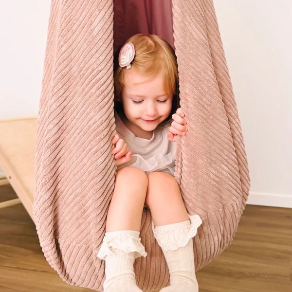 MeowBaby Hängesessel Cocoon Ästhetic Cord - powder pink