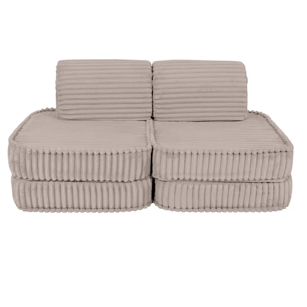 Design4Kids Mini Spielsofa Pearl Plüsch-Cord Basic - hazelnut taupe