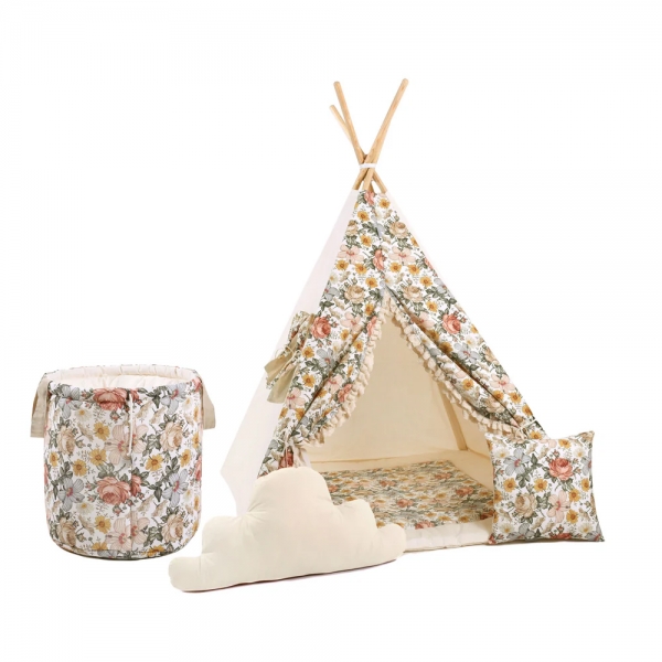 Design4Kids Tipi-Zelt L-Set Sweet Idyll - beige