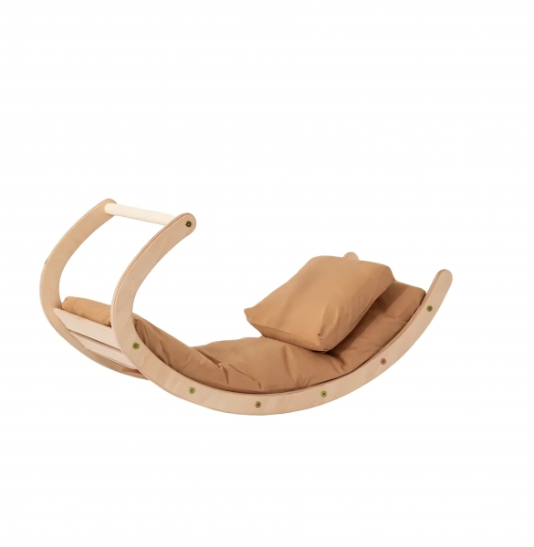 Design4Kids Wippkissen aus Baumwolle mit Kopfkissen für Indri - Braun