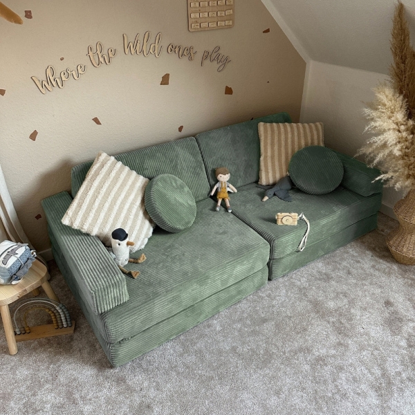 Design4Kids XXL Spielsofa Cord Grande - classic olive