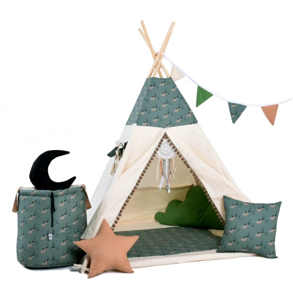 Design4Kids Tipi-Zelt XXL-Set Moose - beige