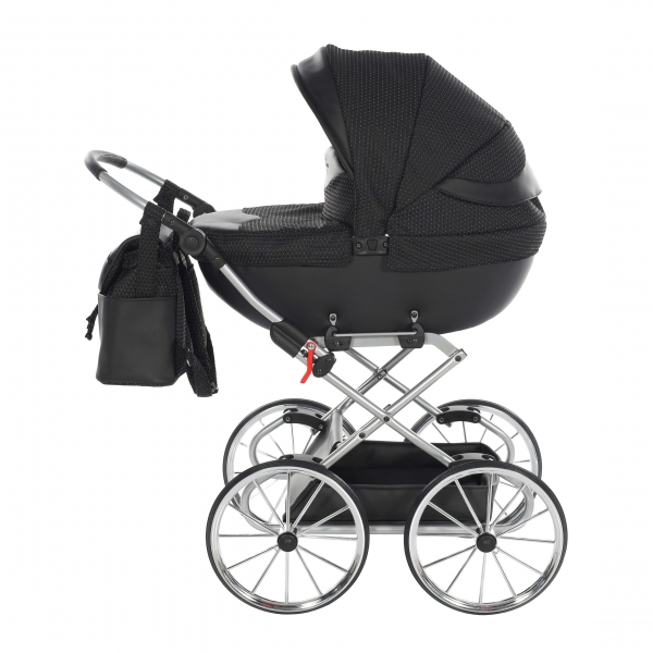 JUNAMA Puppenwagen Mini Dolce 09 - schwarz/silber