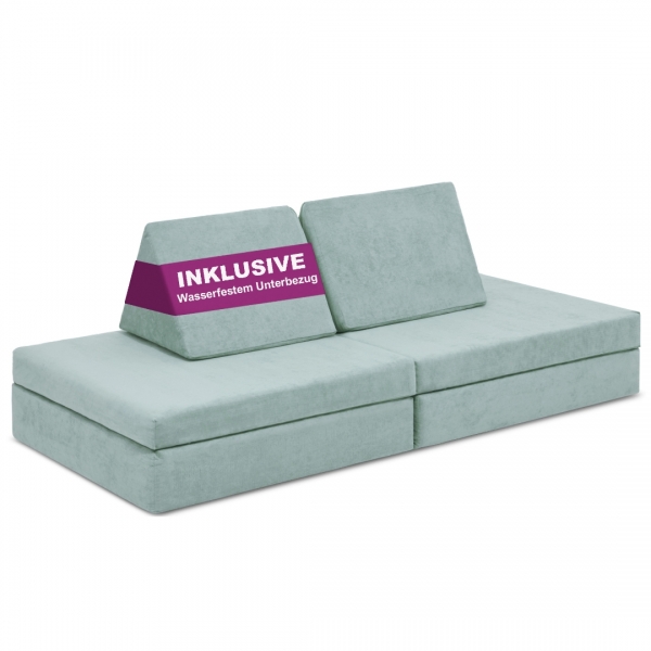 LINODINO Spielsofa Chenille Abenteuerplatz - Eisblau