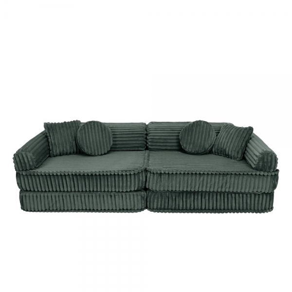 MeowBaby Spielsofa Churros Plüsch-Cord - Pine Forest Green