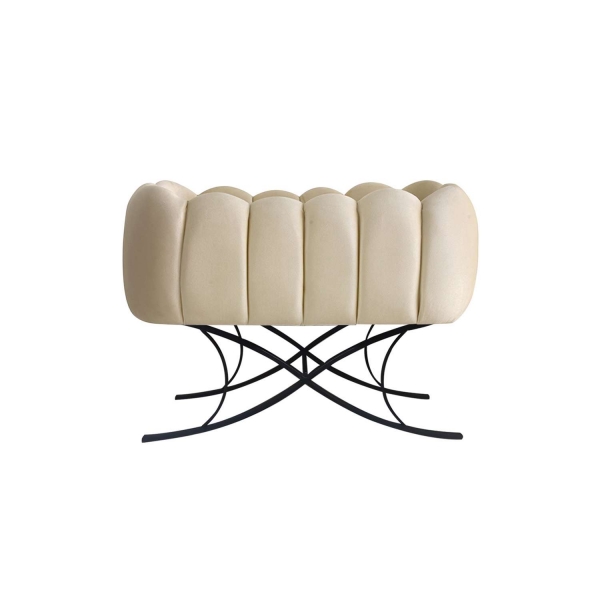 JABARI Babywiege Falcone mit Fuß - Beige/Schwarz