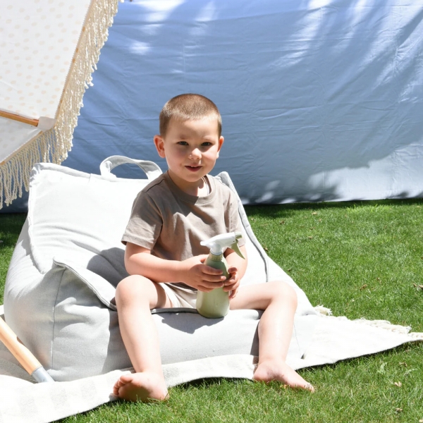 MeowBaby Outdoor Kinder-Sitzsack Outzy eckig - Oat Blush Beige