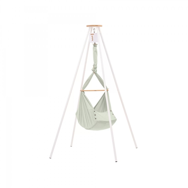 NONOMO Heavenly Dreams Federwiege mit Motor weiß &amp; Gestell TIPI weiß - Olive