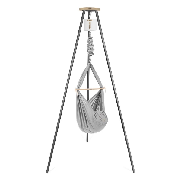NONOMO Federwiegen Motor MOVE-Set Baby Classic &amp; Gestell TIPI anthrazit - grau