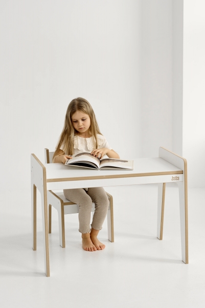 BabyWood Kindertisch L - weiß