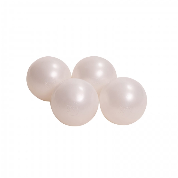 MeowBaby Ballset 50 Bälle 7 cm - weiße Perle