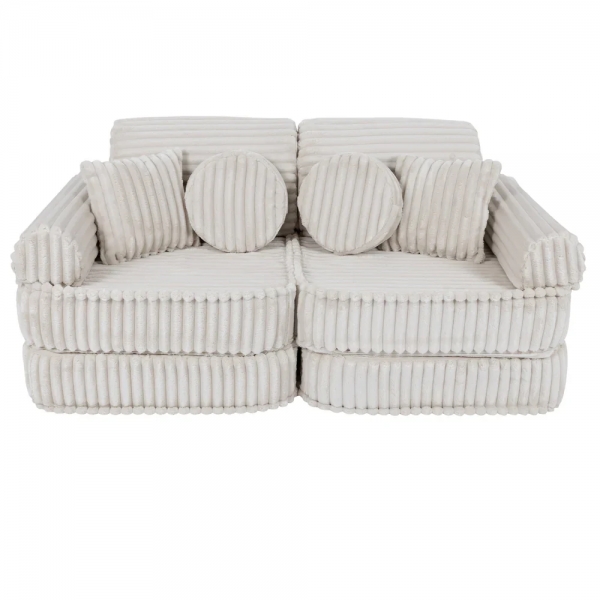 Design4Kids Mini Spielsofa Pearl Plüsch-Cord Plus - almond beige