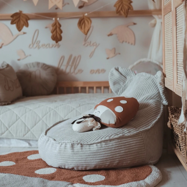 MeowBaby Sitzsack Ästhetik Cord Bär - ecru/beige