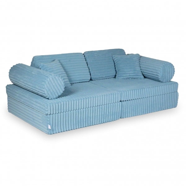 MiMii Spielsofa Komfort Waffle-Cord - morning blue