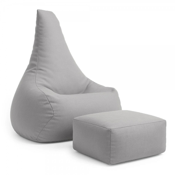 MeowBaby Outzy Kinder-Sitzsack Tearo - Feather Fog Gray