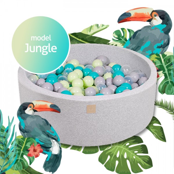 MeowBaby Bällebad 90x30cm Modell Jungle, 250 Bällen