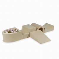 MiMii Schaumspielset II beige mit Bällebad und 100 Bälle zum selber Gestalten nach Wunsch