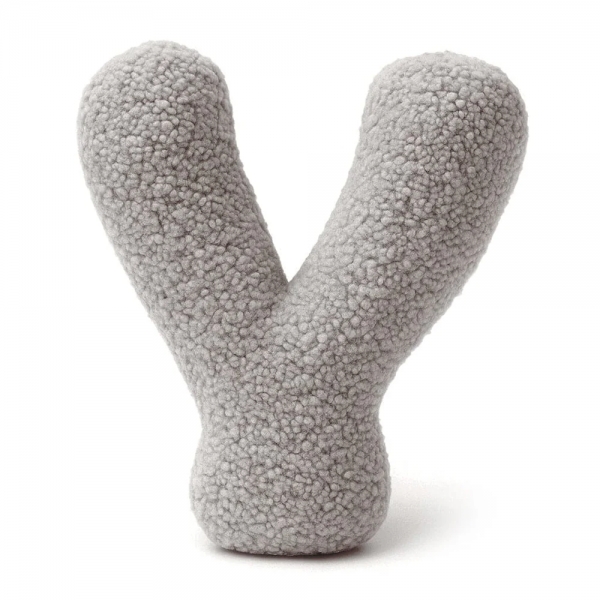 MeowBaby Buchstaben-Kissen Bearly Y - taupe