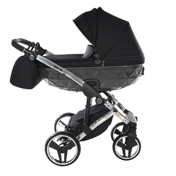 JUNAMA Kombi Kinderwagen DIAMOND S LINE V3 - schwarz/silver