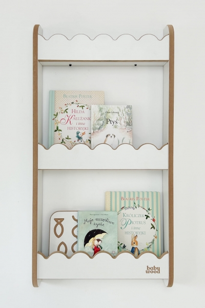 BabyWood Montessori Hängeregal WAVE M - Weiß