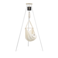NONOMO Federwiegen Motor MOVE-Set anthrazit Baby Classic & Gestell TIPI weiß - natur