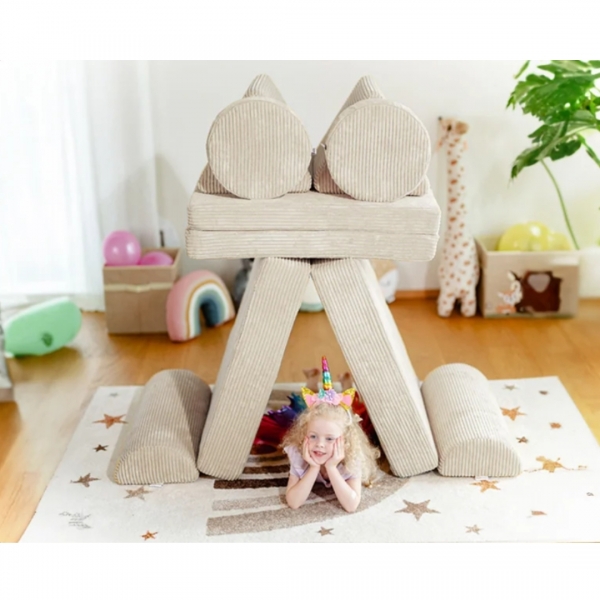 LINODINO Spielsofa Cord Fantasiewelt - Elfenzauber Beige
