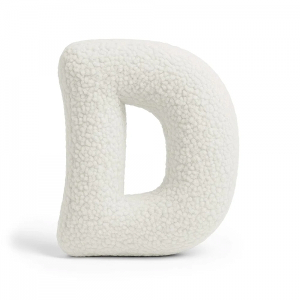 MeowBaby Buchstaben-Kissen Bearly D - creme/weiß