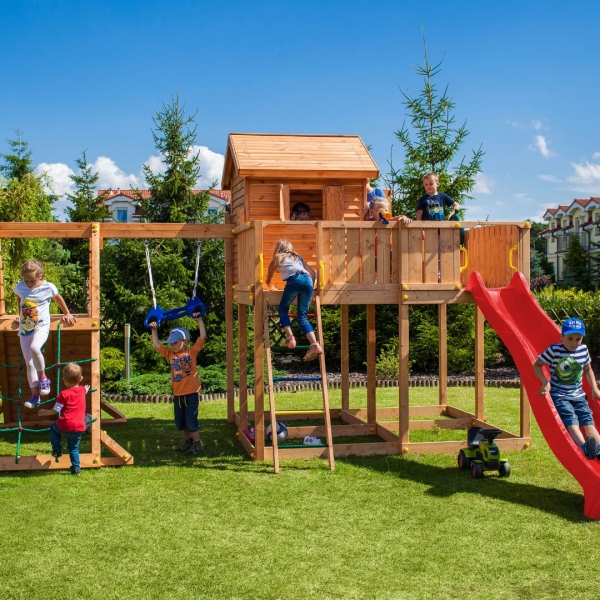 FUNGOO My Space XL Spider - Spielhaus mit Rutsche und Kletterwand