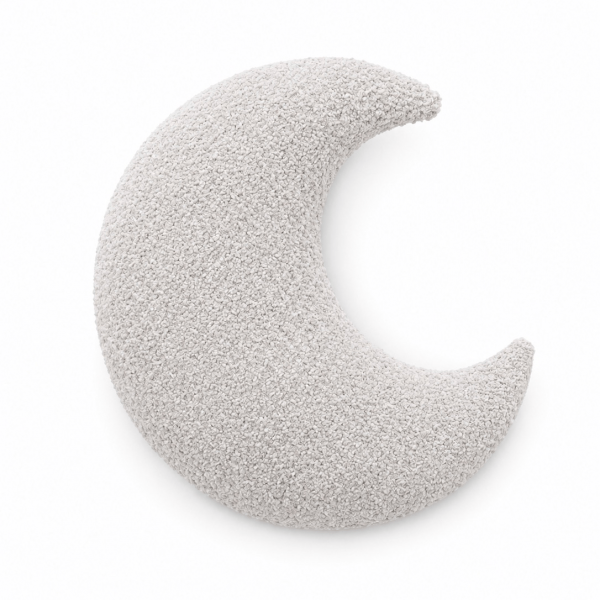MeowBaby Deko-Kissen Mond - Soft Bouclé Edition - ecru