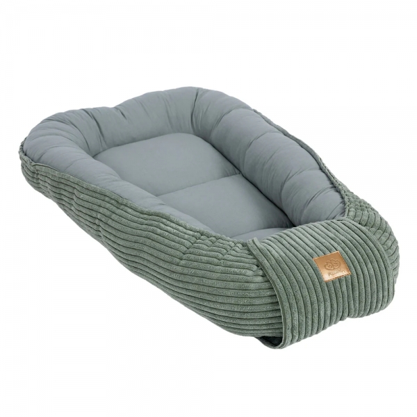 MeowBaby Babynestchen Cord für Neugeborene - Ästhetik olive