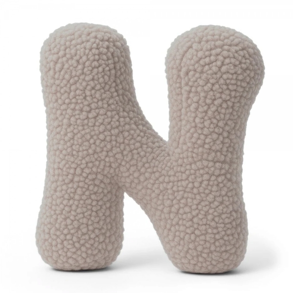 MeowBaby Buchstaben-Kissen Bearly N - taupe