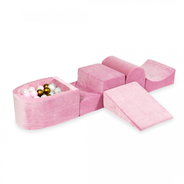 MiMii Schaumspielset I VELVET Soft rosa mit Bällebad und 100 Bälle zum selber Gestalten